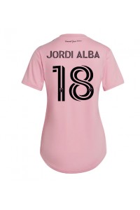 Inter Miami Jordi Alba #18 Jalkapallovaatteet Naisten Kotipaita 2023-24 Lyhythihainen